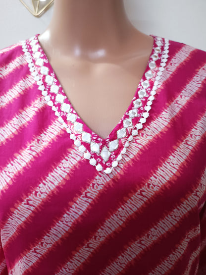 Cotton Shibori Straight Kurta
