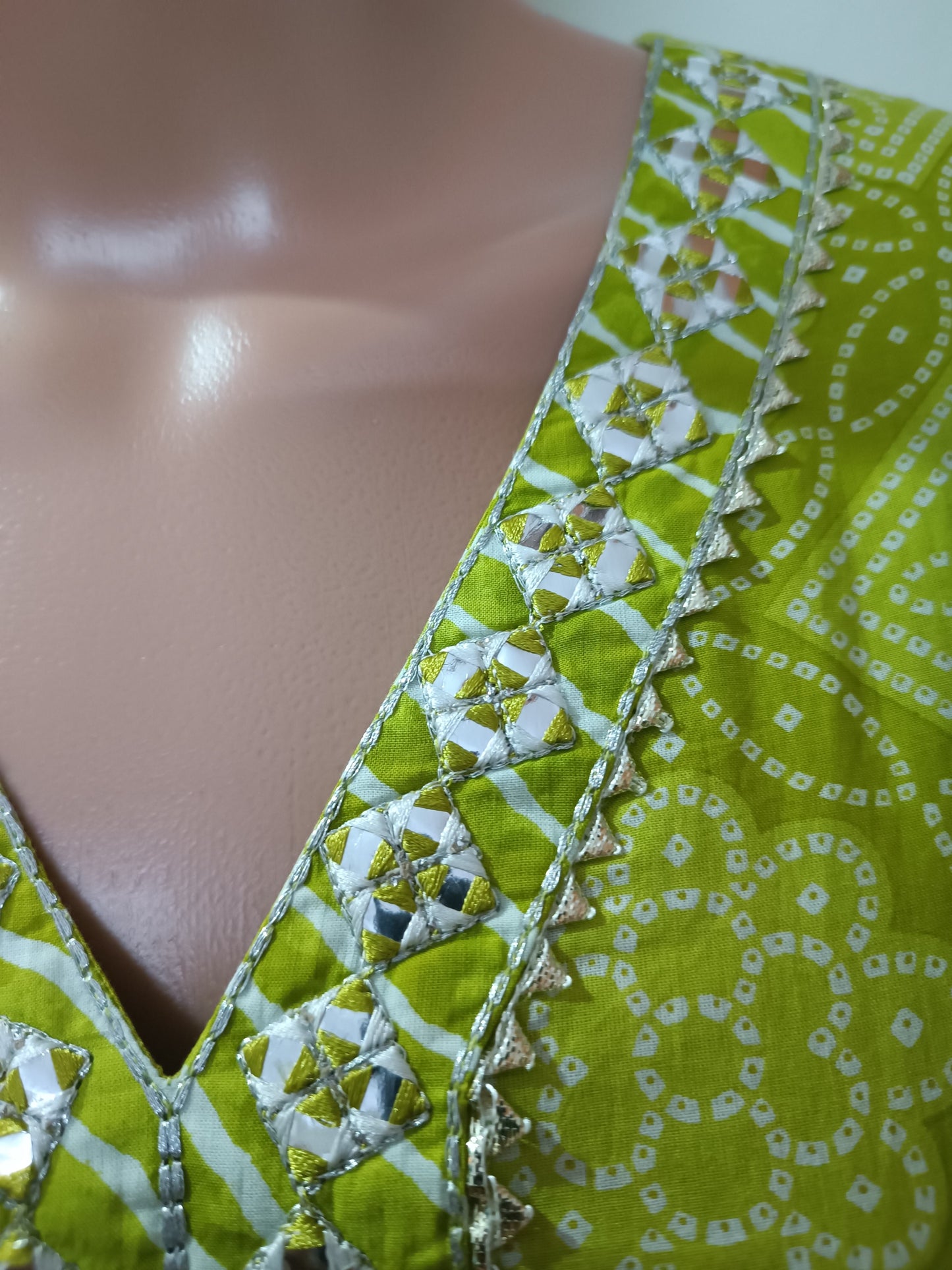 Cotton Bandhani Straight Kurta