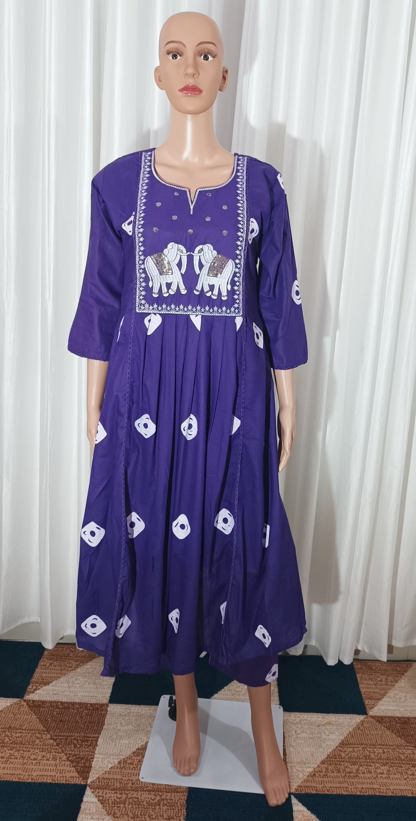 Elephant motif cotton suits