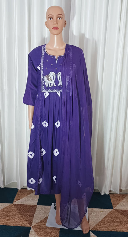 Elephant motif cotton suits