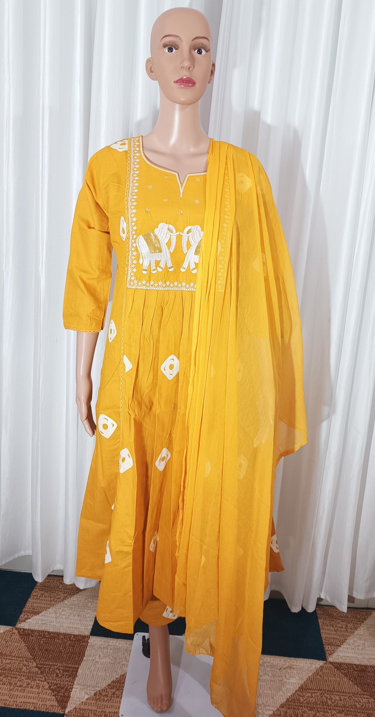 Elephant motif cotton suits