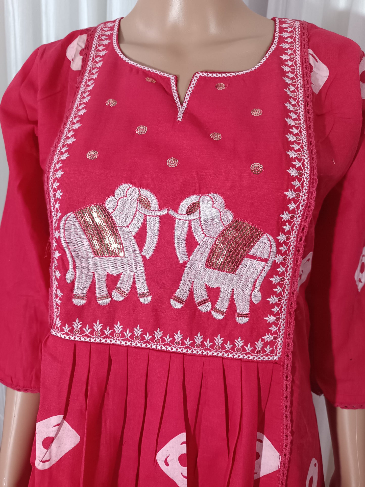 elephant motif cotton suits