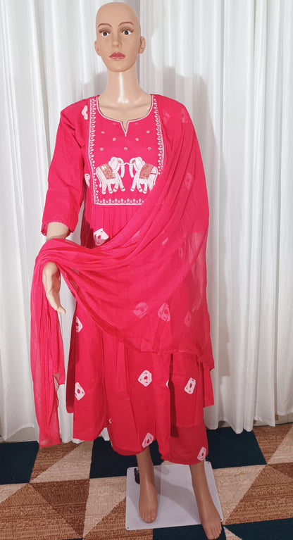 elephant motif cotton suits