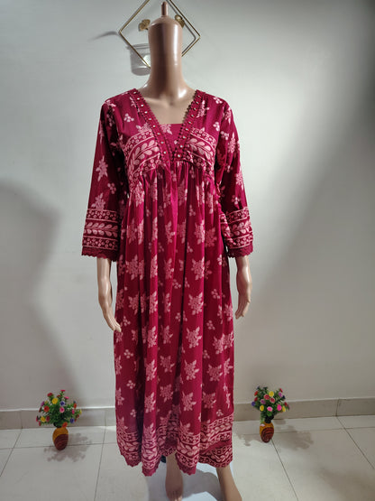 V  Neck Anarkali kurta Pant with Dupatta set