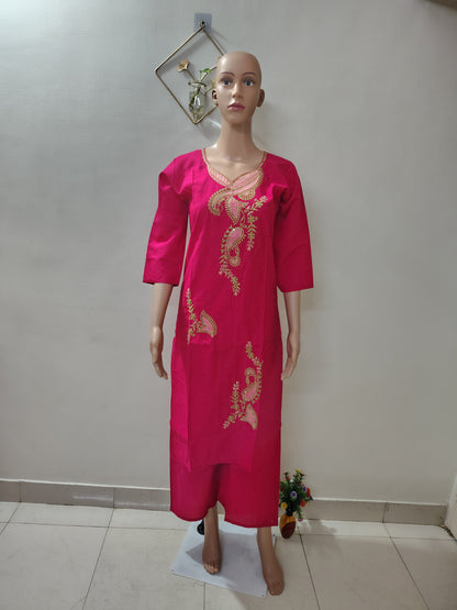 Rani Pink Embroidered Co-Ord Set for Women