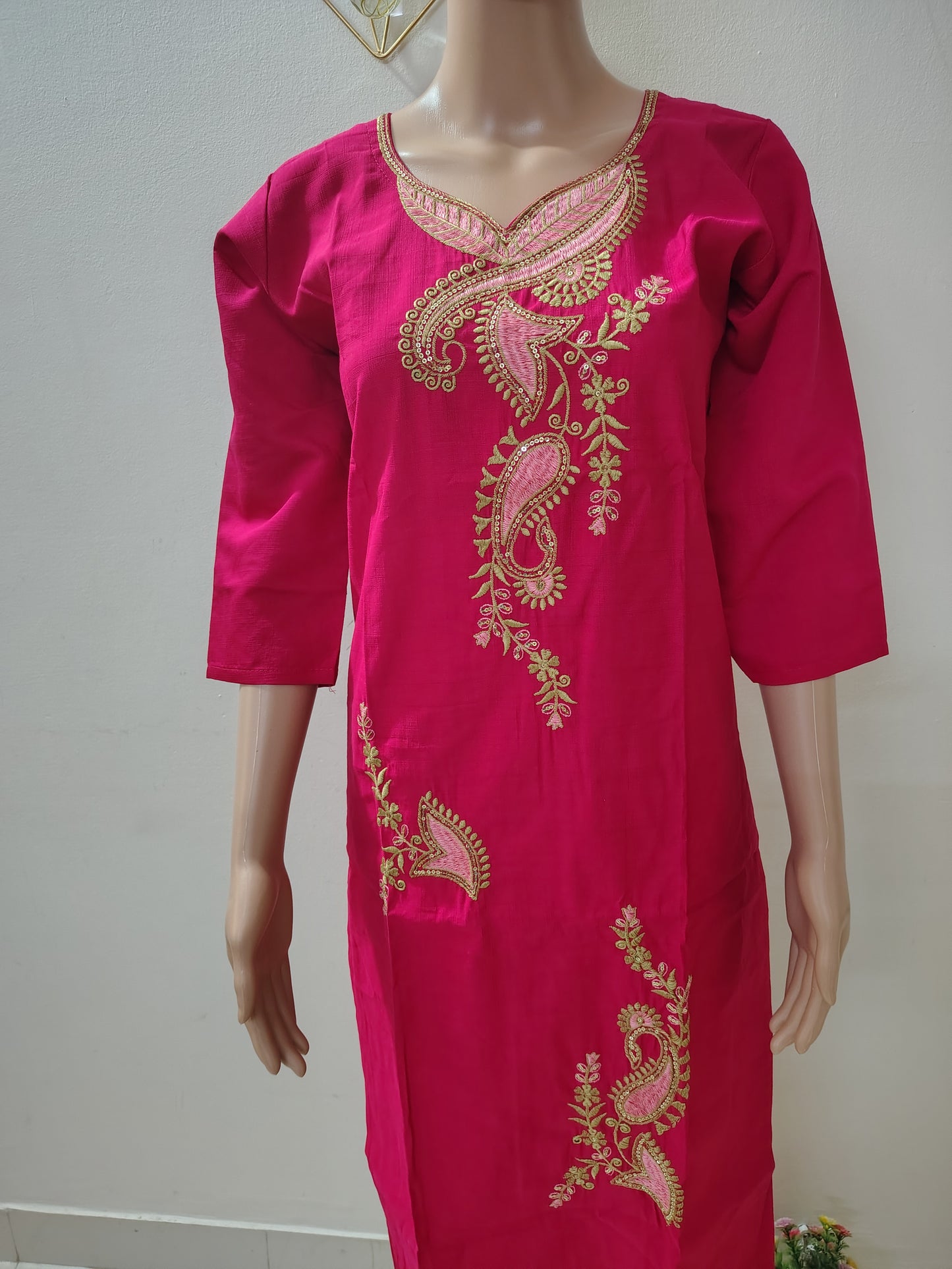 Rani Pink Embroidered Co-Ord Set for Women
