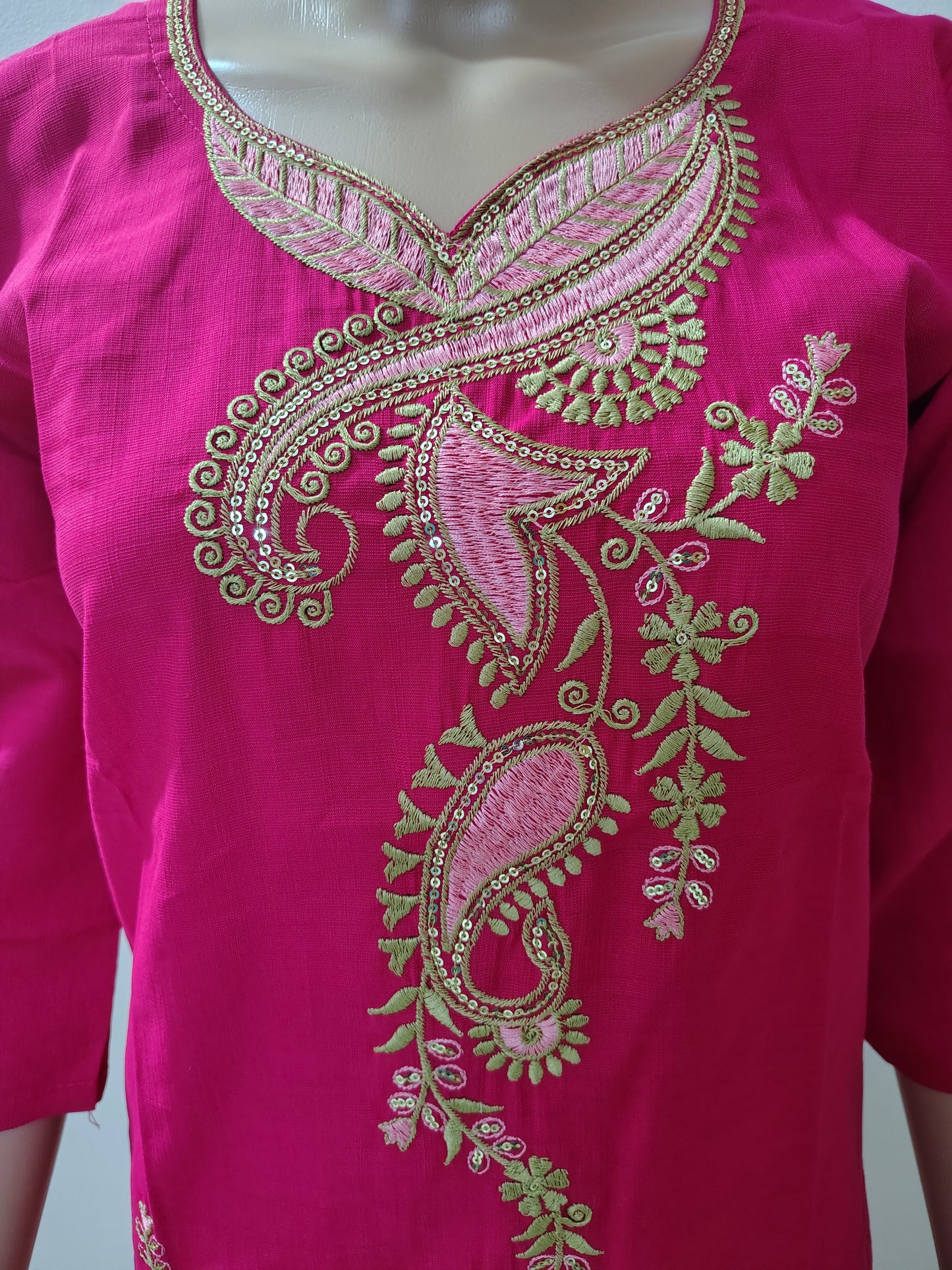 Rani Pink Embroidered Co-Ord Set for Women