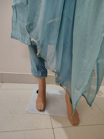 Sky Blue Elegant Suit Set with Dupatta for Women