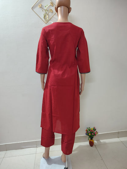 Mirror Work Cotton Kurta Set