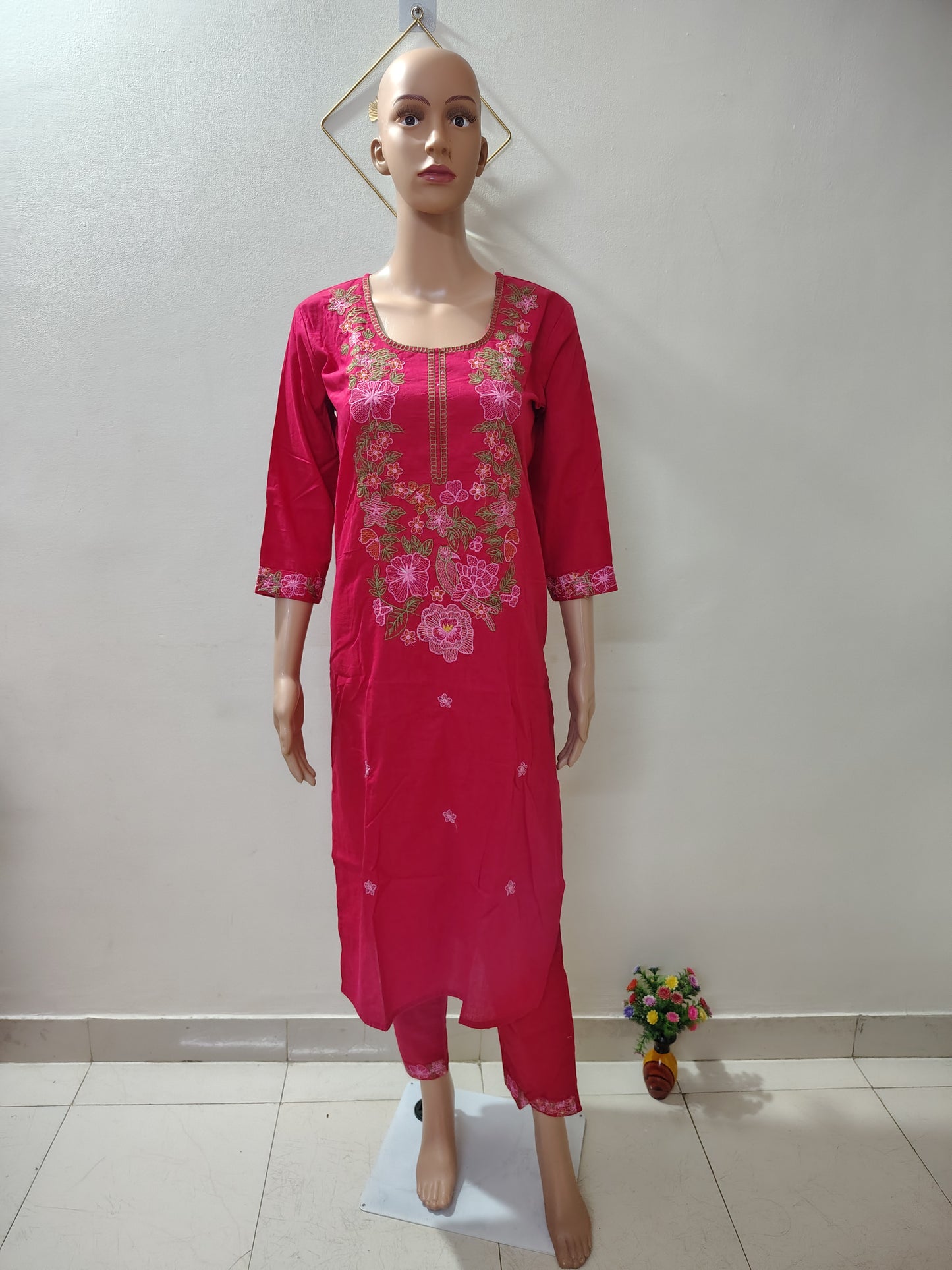 Rani Pink Embroidered Suit