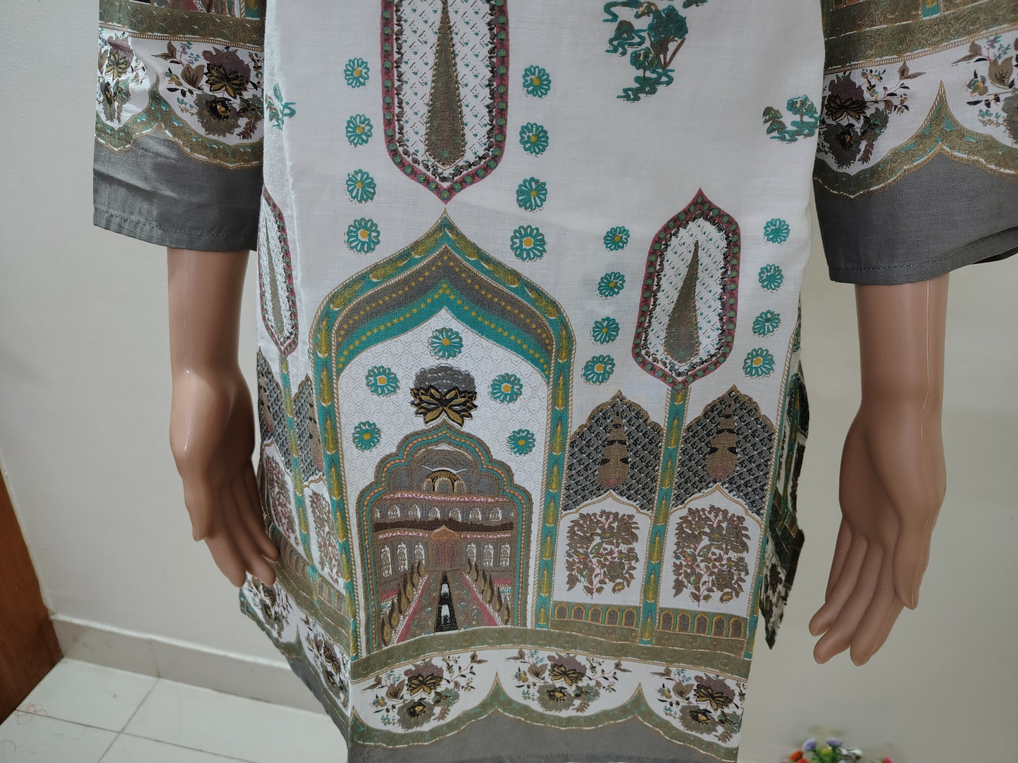 White Printed Co-Ord Kurta