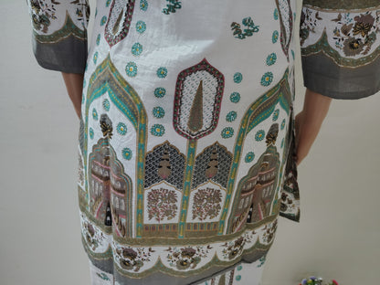 White Printed Co-Ord Kurta
