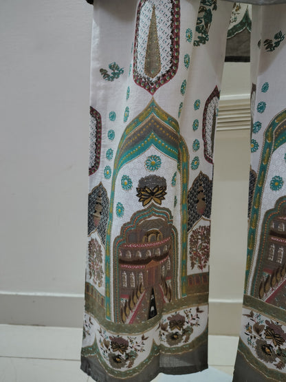 White Printed Co-Ord Kurta