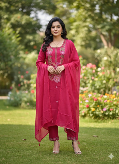 Rani Pink Embroidered Suit